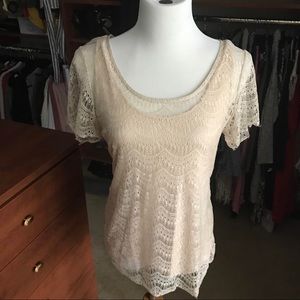 Cream lace top